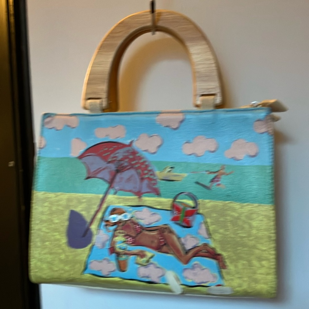 NWOT Sonoma summertime hand painted conversational purse purse